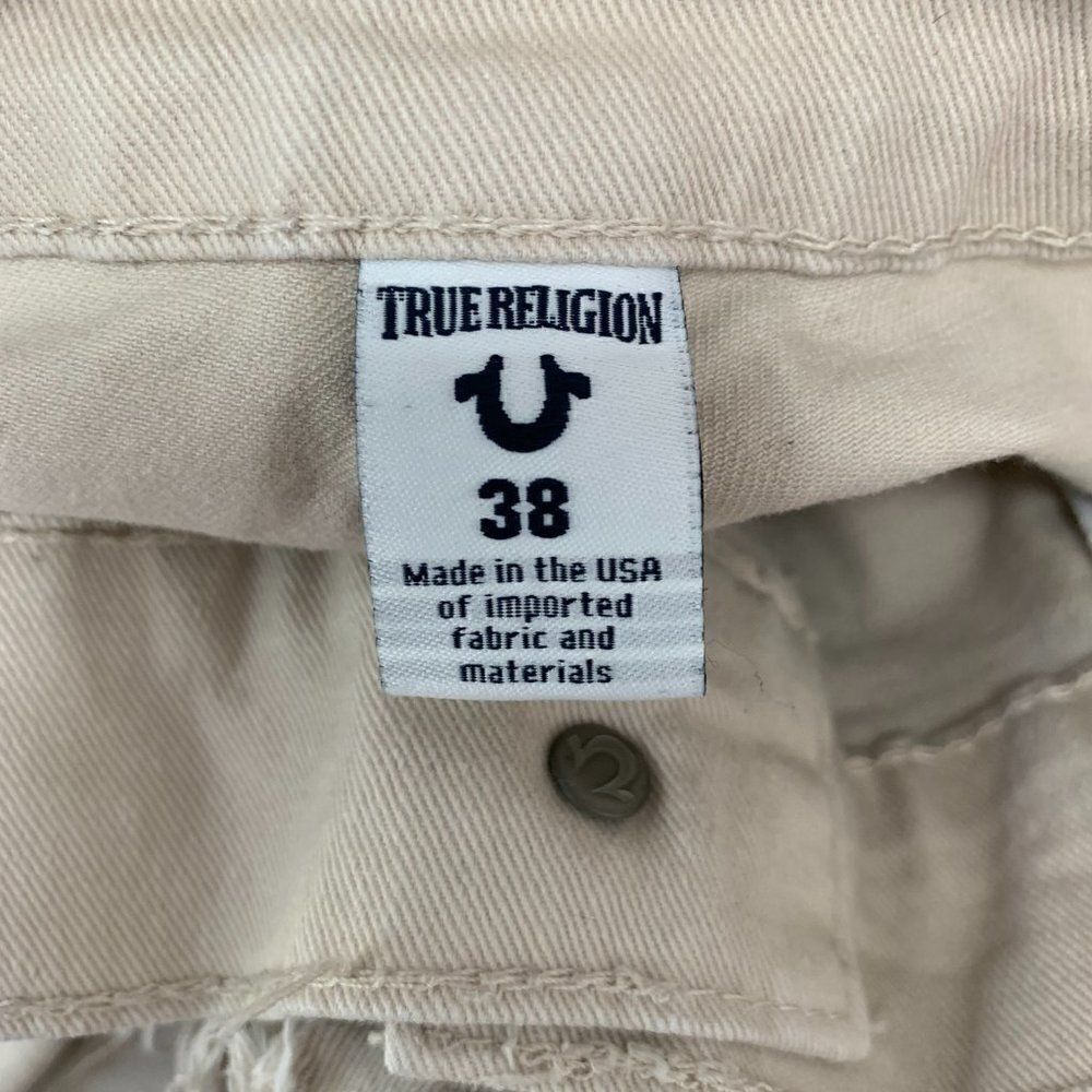 True Religion Geno Relaxed Slim Cream Pants 38 Waist 40 Length 33 - Picture 2 of 11